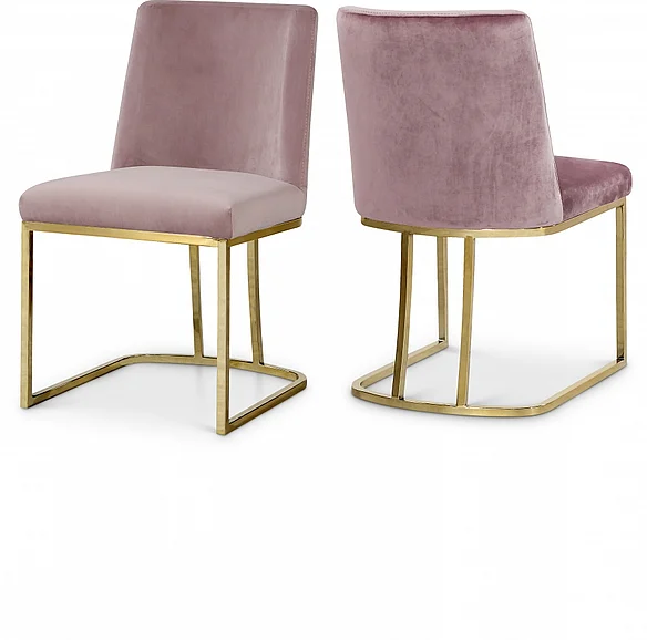 Meridian Heidi Velvet Dining Chair in Pink Velvet 776Pink-C