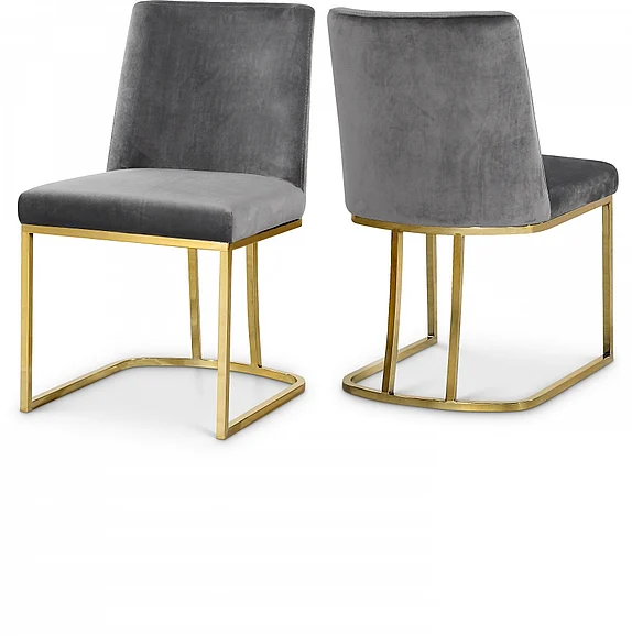 Meridian Heidi Velvet Dining Chair in Grey Velvet 776Grey-C