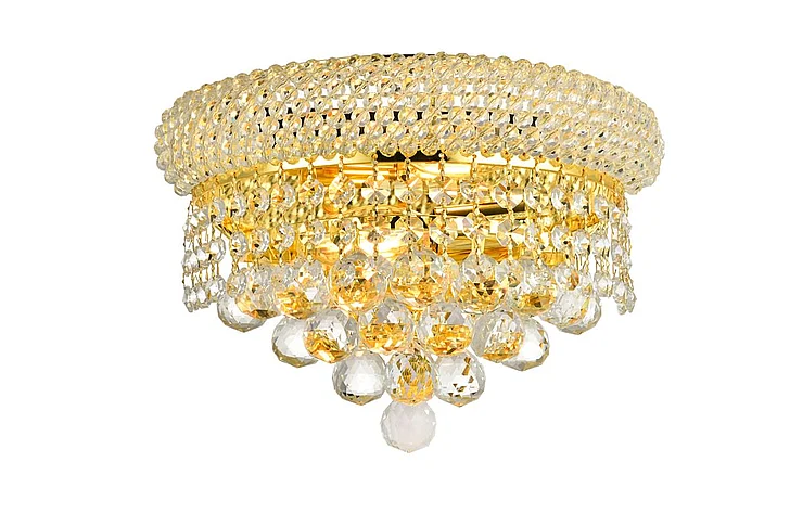 Elegant Primo 2 Light Gold Wall Sconce Clear Royal Cut Crystal V1800W12G/RC