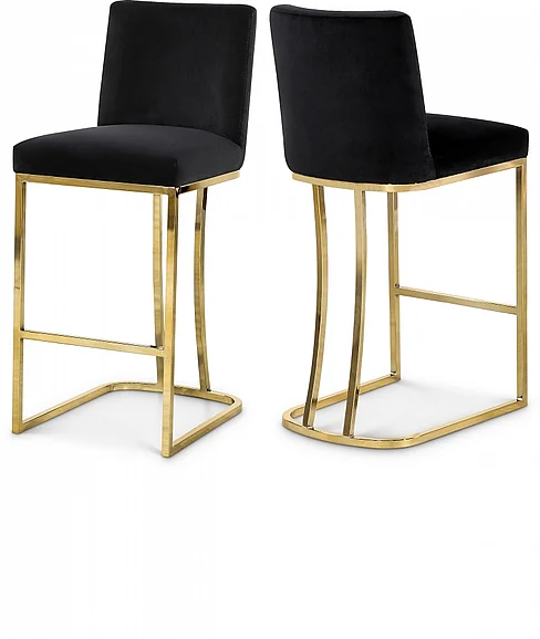 Meridian Heidi Velvet Counter Stool in Black Velvet 777Black-C