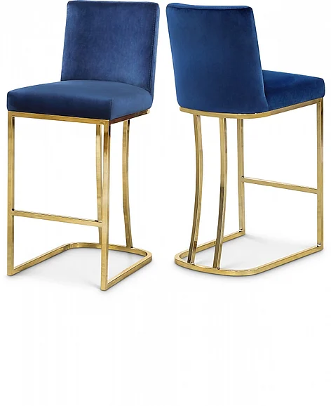 Meridian Heidi Velvet Counter Stool in Navy Velvet 777Navy-C