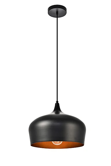 Elegant Nora Collection Pendant D11.5In H9In LT:1 Black Finish LDPD2003