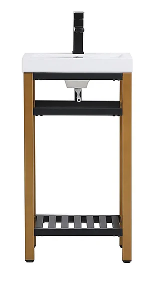 Elegant 18 In. Single Bathroom Metal Vanity in Golden Black VF14018GB CLOSEOUT
