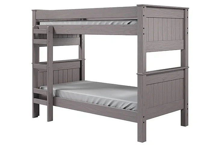 Pine Crafter Furniture Beachwood Double Twin Stackable Post Bunk Bed in Walnut Gray 18X-Wal
