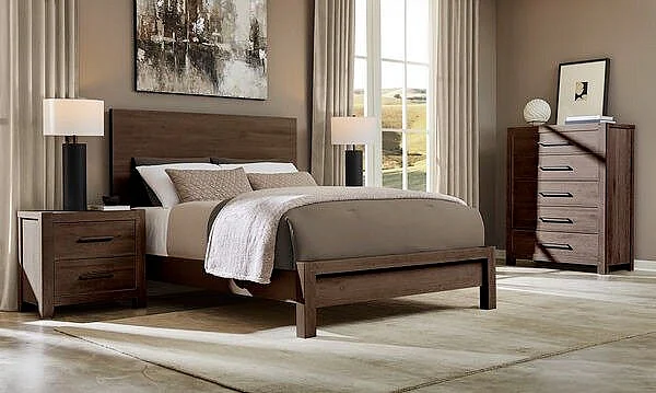 Vaughan-Bassett Joinery 4pc Plank Bedroom Set in Espresso