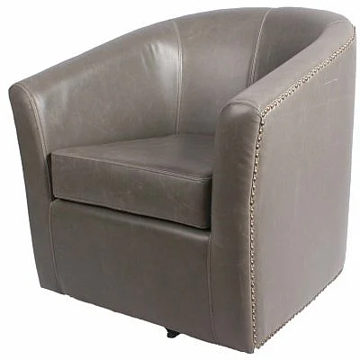 NPD Ernest Bonded Leather Swivel Chair in Vintage Gray 1900046-V04