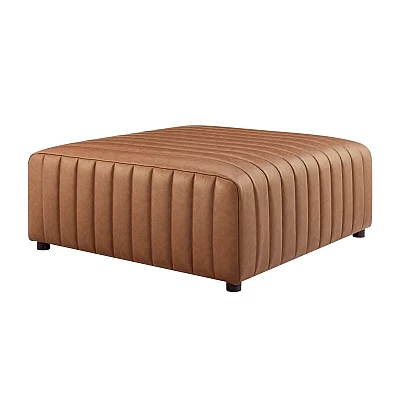 NPD Harland Faux Leather Square Coffee Table/Ottoman in Vintage Cider 1900237-VCD