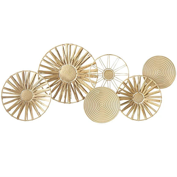 UMA Brown Metal Plate Home Wall Decor with Textured Pattern, 43" x 2" x 19" | 19149 CLOSEOUT
