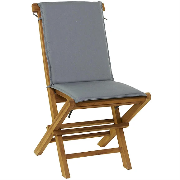 UMA Brown Teak Wood Folding Outdoor Dining Chair with Cushions, | 19202