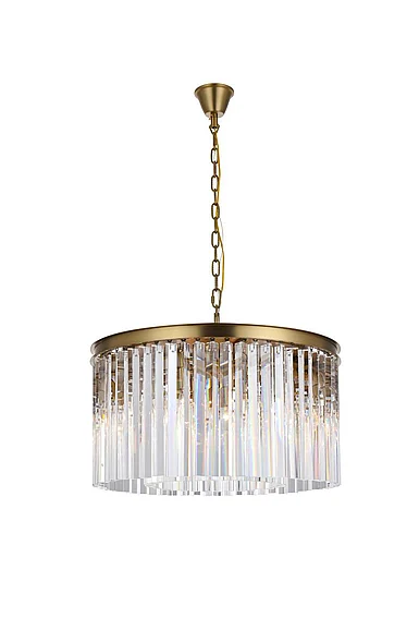 Elegant Sydney 26 In. Round Crystal Chandelier in Satin Gold 1208D26SG/RC