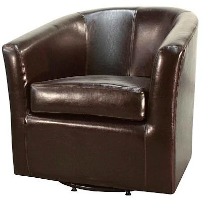 NPD Hayden SWIVEL Bonded Leather Chair in Brown 193012B-01