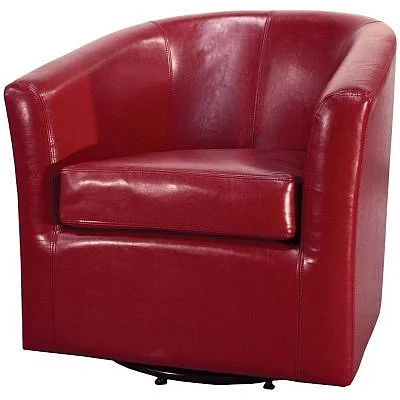 NPD Hayden SWIVEL Bonded Leather Chair in Red 193012B-67