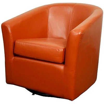 NPD Hayden SWIVEL Bonded Leather Chair in Pumpkin 193012B-8141