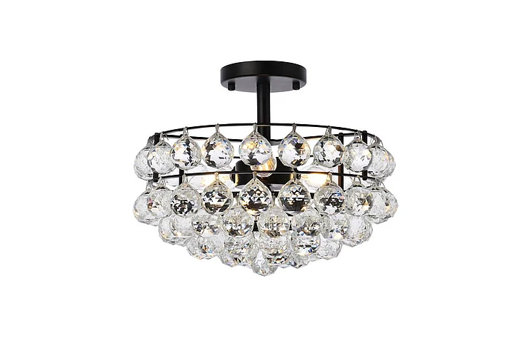Elegant Savannah 14 In. Flush Mount in Black 1107F14BK CLOSEOUT