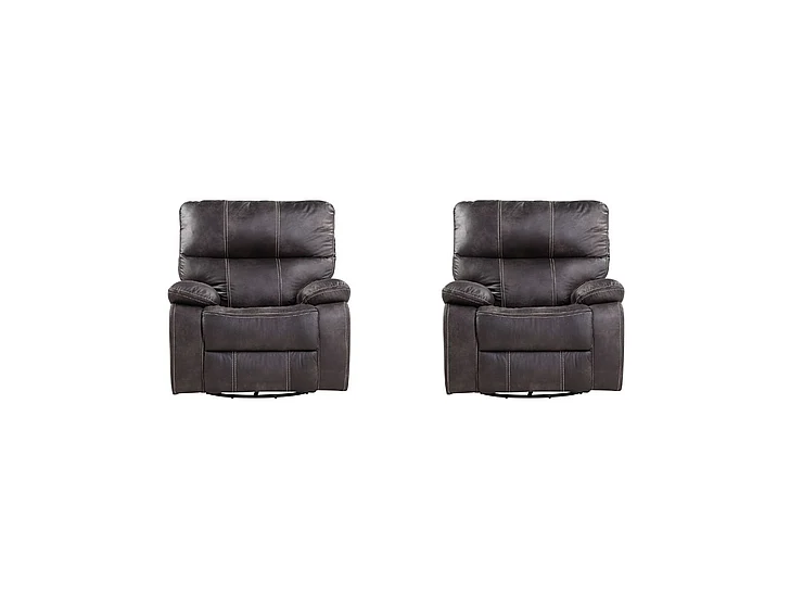 Emerald Home Jessie James Swivel Glider Recliner in Grey U7130-04-03 (Set of 2)
