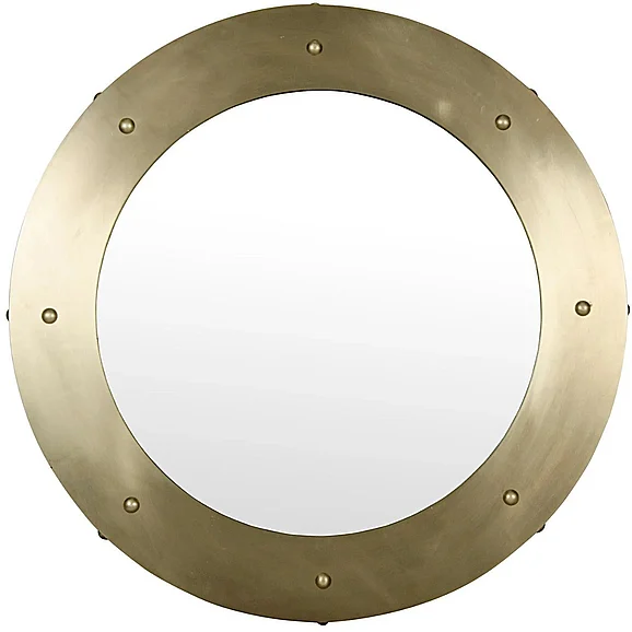 Noir Furniture Clay Mirror in Large, Metal with Brass GMIR139MB-L CLOSEOUT