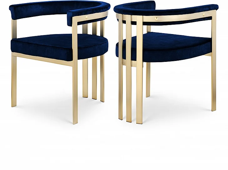 Meridian Marcello Dining Chair in Navy Velvet 595Navy-C