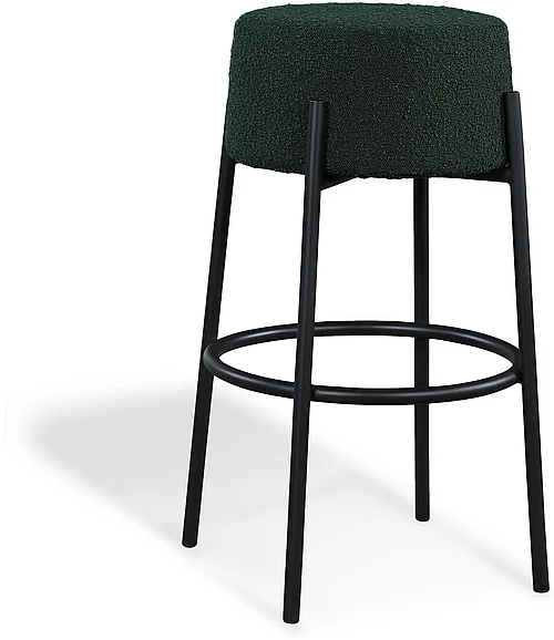 Meridian Avalon Boucle Fabric Bar Stool in Green Boucle Fabric 822Green-C