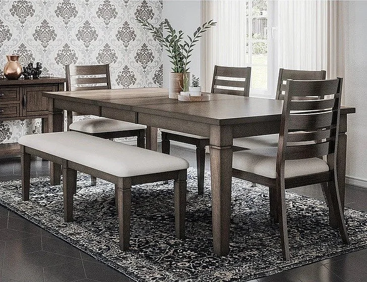 Jofran Lincoln Square 6pc Extension Dining Room Set in Dark Espresso
