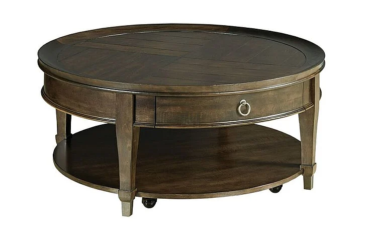 Hammary Sunset Vally Round Cocktail Table in Mahogany 197-911D