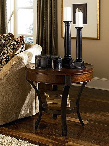 Hammary Sunset Valley Round End Table in Brown 197-917