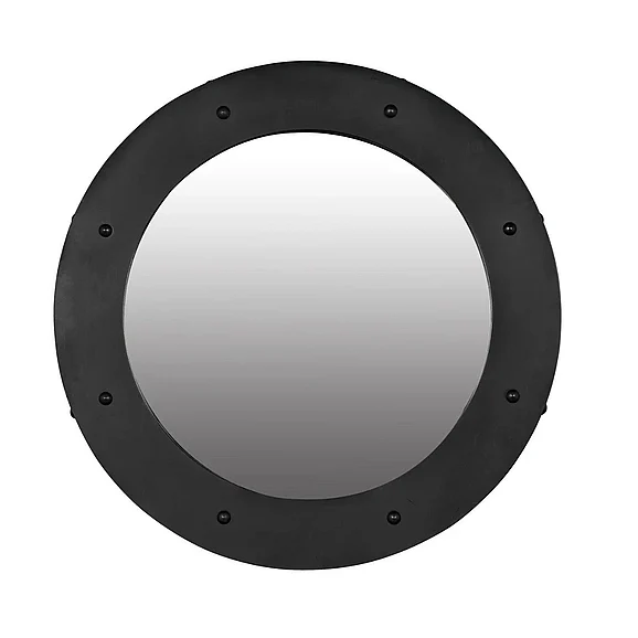 Noir Furniture Clay Mirror, Large in Black Steel GMIR139MTB-L CLOSEOUT
