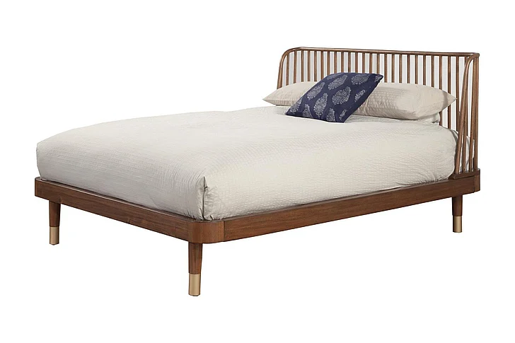 Alpine Furniture Belham Cal King Platform Bed in Dark Walnut 1971-07CK