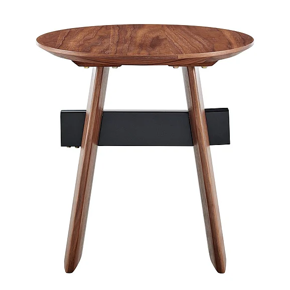 Folke Side Table in Walnut with Matte Black Cross Bar 19734-WAL
