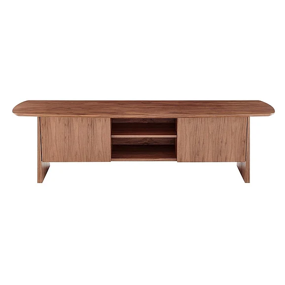 Euro Style Folke 71" Media Stand in Walnut 19740WAL-KIT