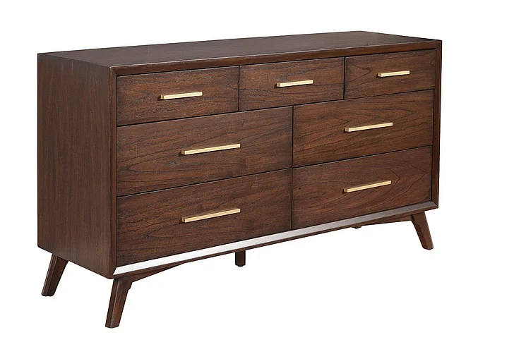 Alpine Furniture Gramercy 7 Drawer Dresser in Walnut 1978-03
