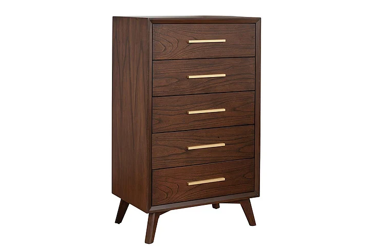 Alpine Furniture Gramercy 5 Drawer Chest in Walnut 1978-05