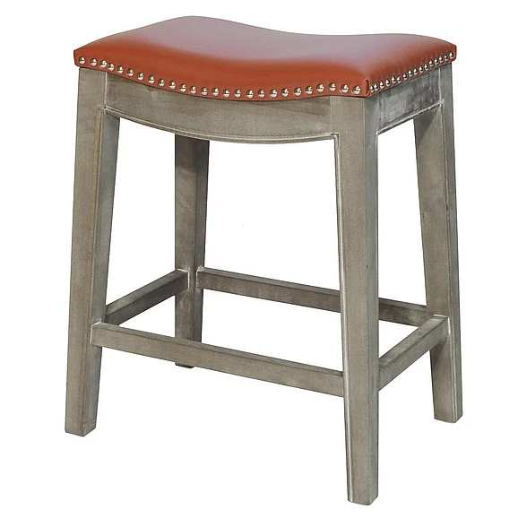 NPD Elmo Bonded Leather Counter Stool Mystique Gray Frame in Pumpkin 198625B-8141 CLOSE 25