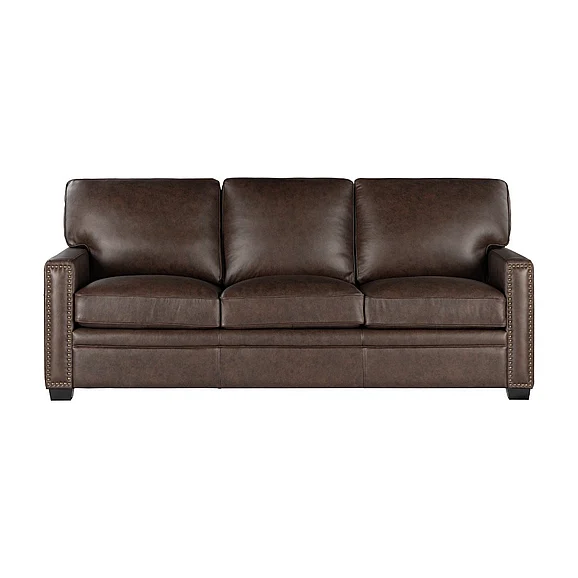 Leather Italia USA Dalton Sofa 41936S Brown Chestnut 4111-1995-0341936S