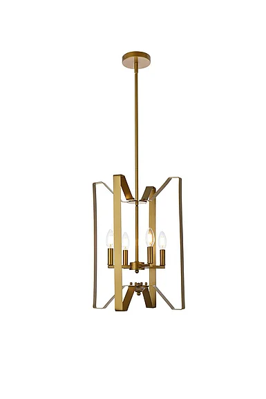 Elegant Hoffman 4 Lights Pendant in Brass LD7072D14BR CLOSEOUT
