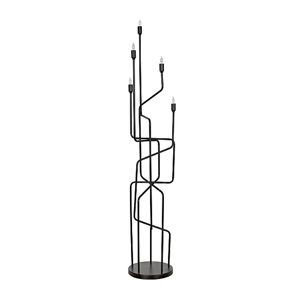 Noir Furniture Moriarty Floor Lamp in Black Metal PZ005MTB CLOSEOUT