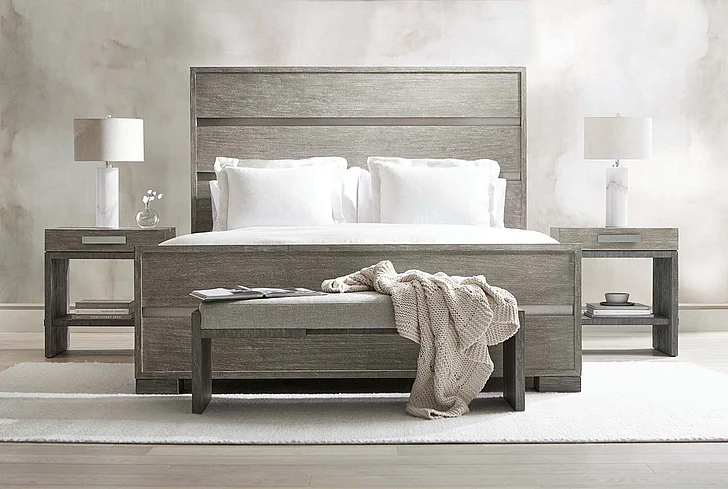 Bernhardt Foundations 4-Piece Panel Bedroom Set in Light Shale