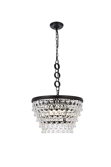 Elegant Nordic 5 Lights Black Pendant 1219D19BK/RC