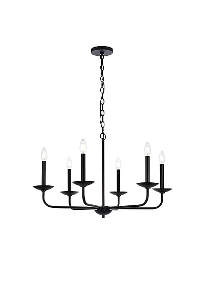 Elegant Cohen 30 In. Pendant in Black LD812D30BK
