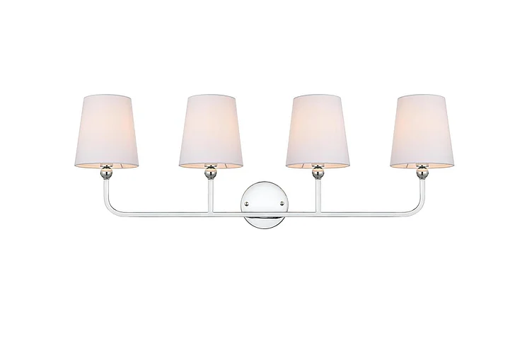 Elegant Colson 4 Light Chrome and Clear Bath Sconce LD7322W36CH