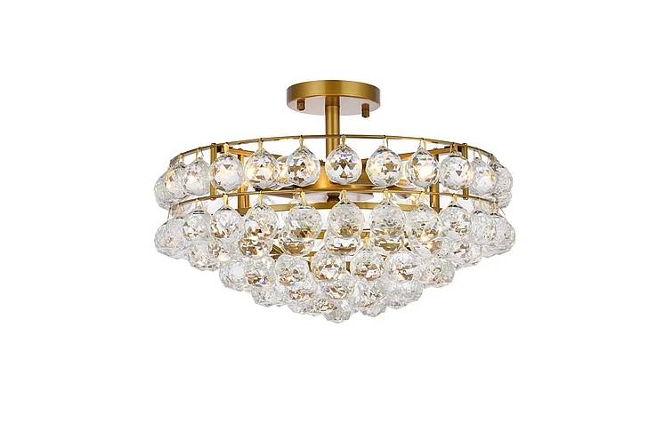 Elegant Savannah 18 In. Flush Mount in Brass 1107F18BR
