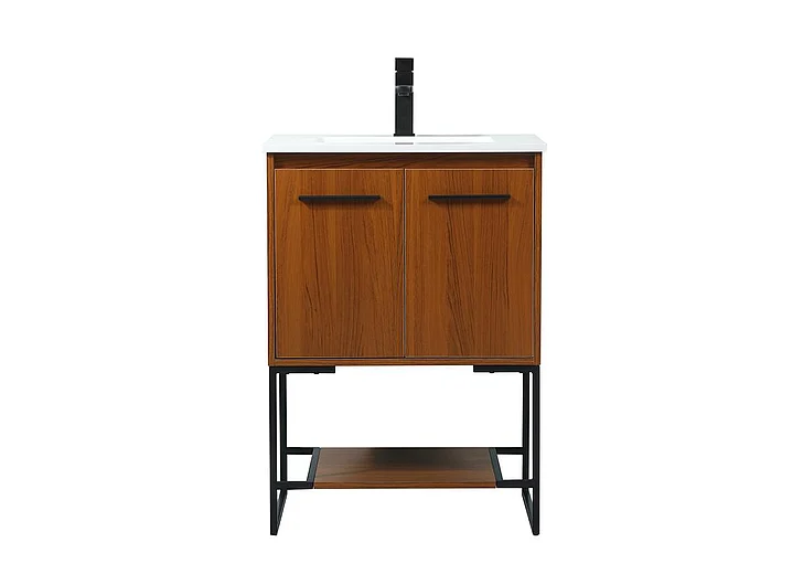 Elegant 24 In. Single Bathroom Vanity in Teak VF42524MTK CLOSEOUT