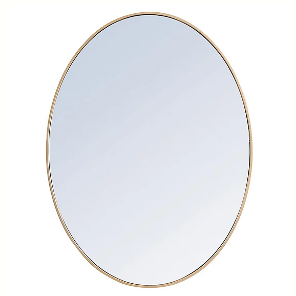 Elegant Metal Frame Oval Mirror 40 In. in Brass MR4630BR