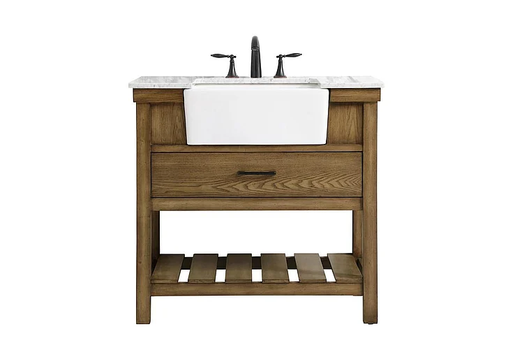 Elegant 36 In. Single Bathroom Vanity in Driftwood VF60136DW