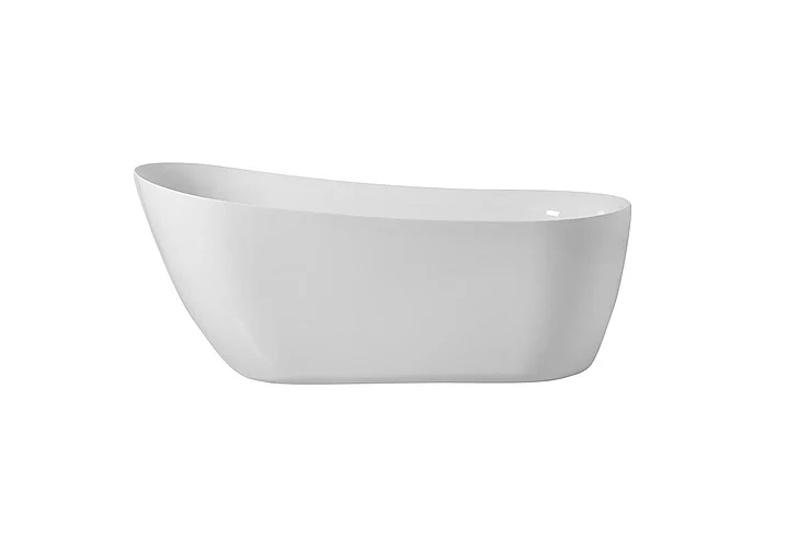 Elegant 70 In. Soaking Single Slipper Bathtub in Glossy White BT10870GW CLOSEOUT