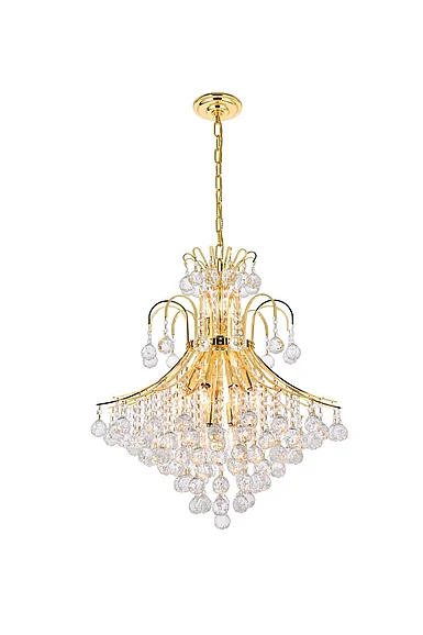 Elegant Toureg 15 Light Gold Chandelier Clear Royal Cut Crystal V8003D25G/RC