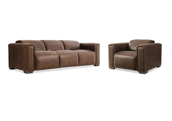 Bernhardt Living Billings 2pc Power Motion Living Room Set in Brown