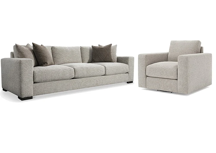 Bernhardt Living Drew 2pc Living Room Set in Beige/Tan