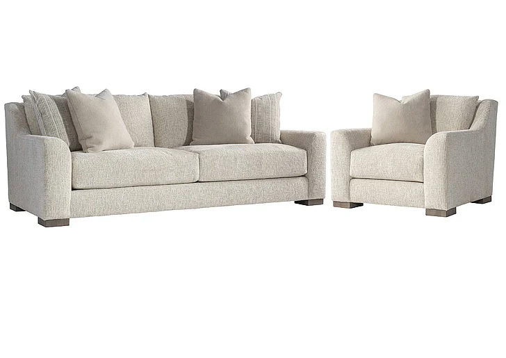 Bernhardt Living Gabi 2pc Fabric Living Room Set in Beige/Tan