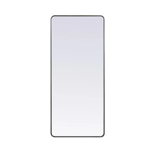 Elegant Soft Corner Metal Rectangle Mirror 32X72 In. in Silver MR803272S