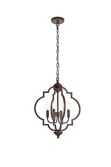 Elegant Sandara 4 Lights Pendant in Weathered Oak LD7064D16WOK CLOSEOUT